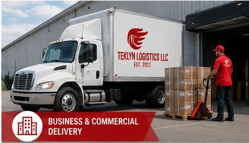 Teklyn Logistics commercial box truck delivery